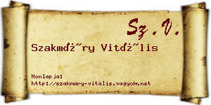Szakmáry Vitális névjegykártya